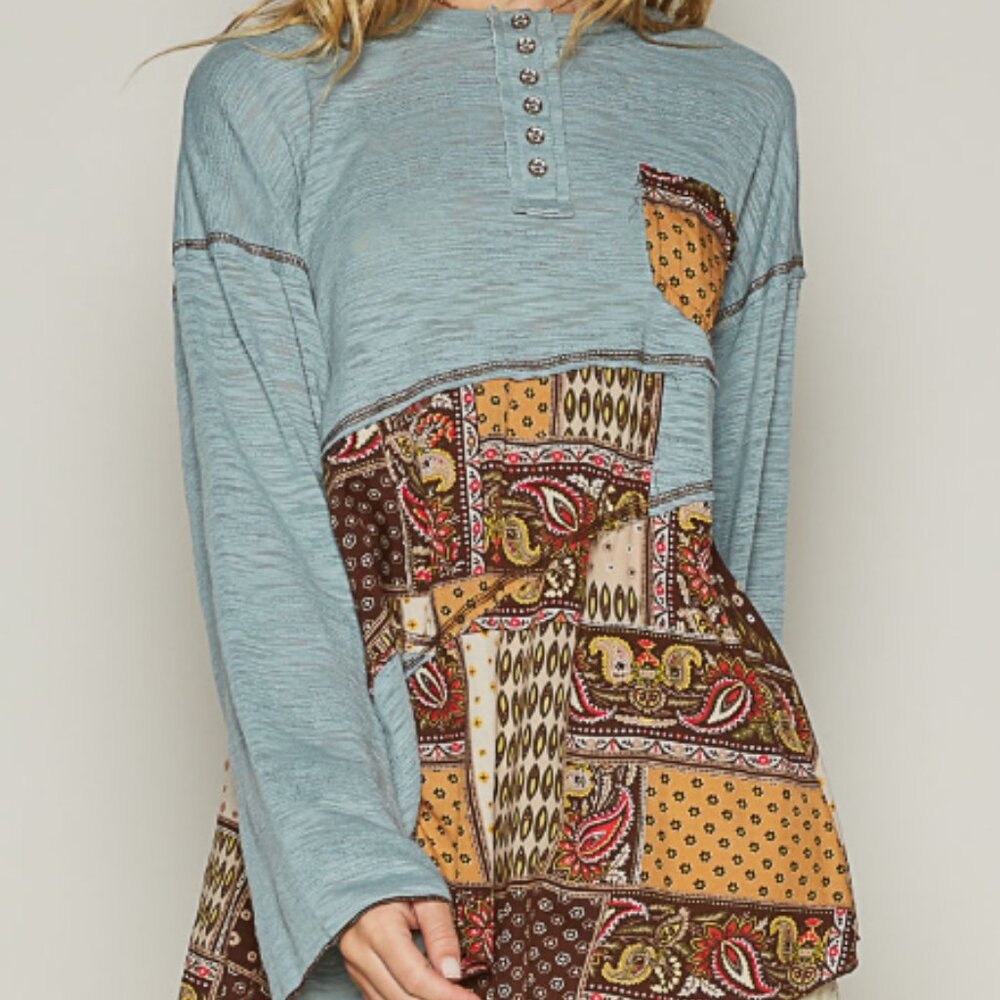 #113 POL ROUND NECK TEXTURED TOP - Picture 6 of 6